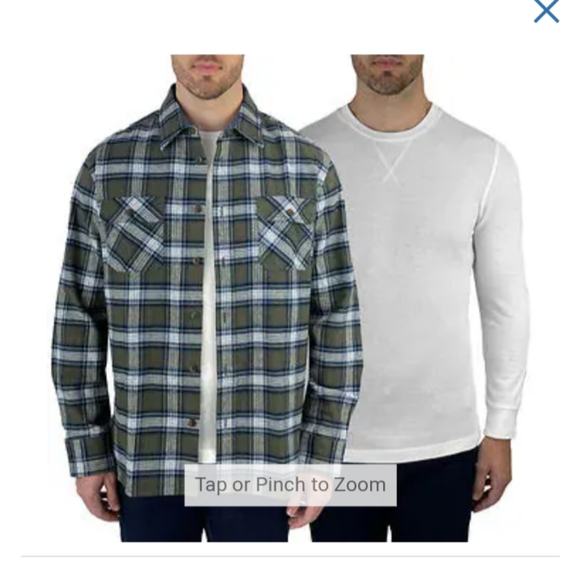 JACHS Long Sleeve Flannel Check Shirt, Men's Size Medium cotton white type Vintage Second Hand main image 1